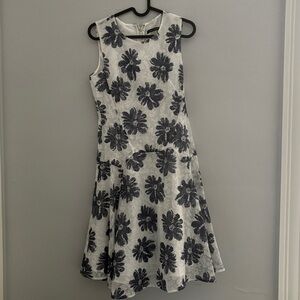 Tommy Hilfiger White and Black Floral Midi Dress